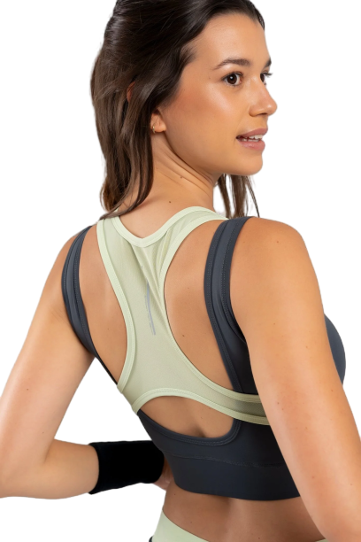 Sujetador deportivo NOX para mujer Pro Carbón Gris